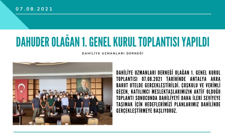 Dahuder Olağan 1. Genel Kurul Toplantısı Yapıldı